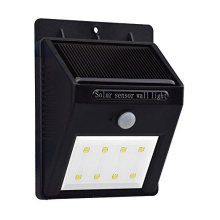 8 LED Solar Sensor Wall Light Wireless Security Outdoor Motion Detection Light for Path Garden Road Exterior Lighting